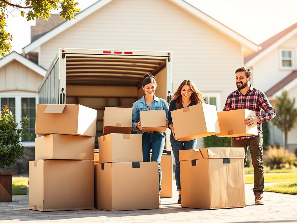 Family preparing for an exciting relocation move